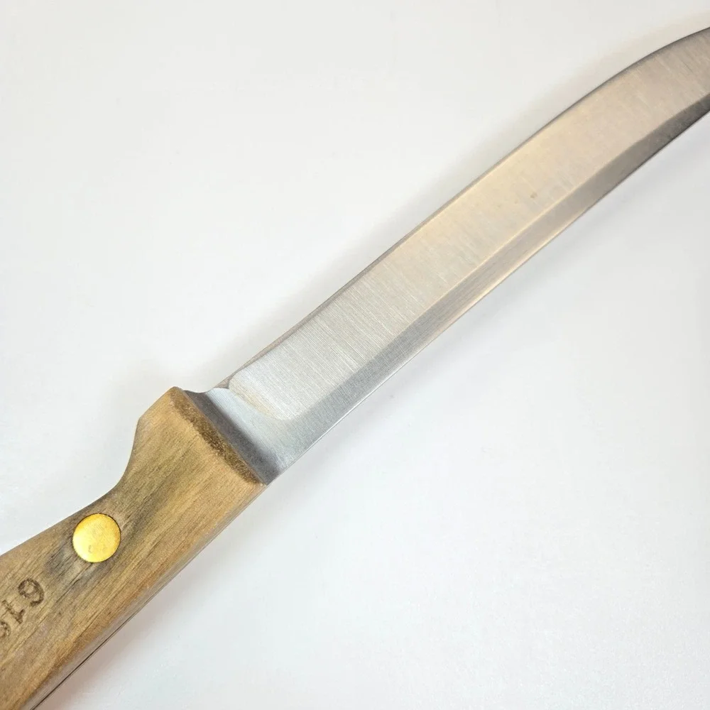 Vintage Chicago Cutlery 61S Boning Knife Vintage Walnut Handle Brass Rivets USA